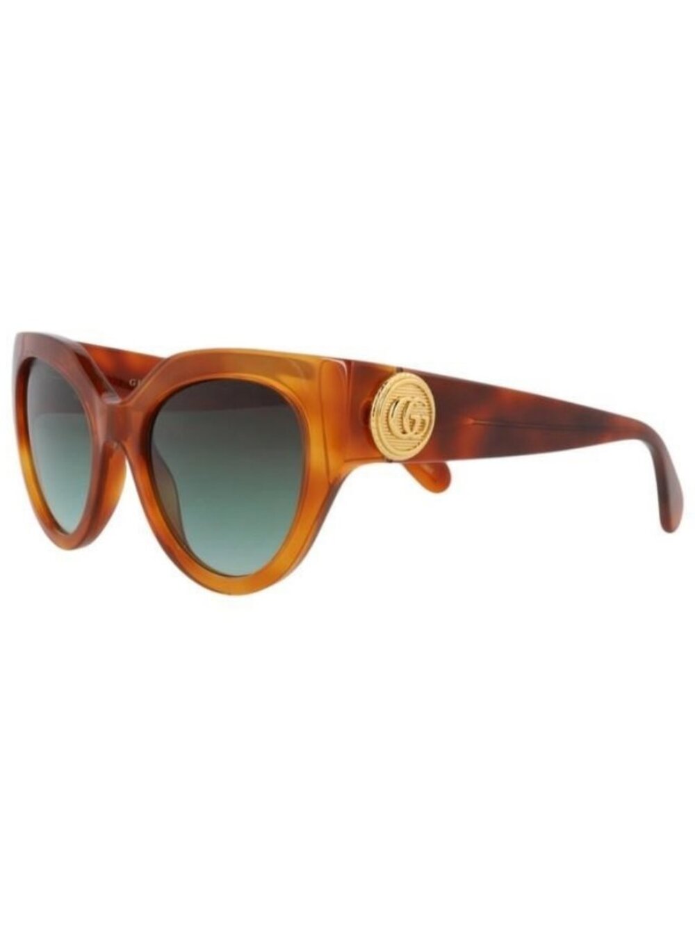 New Gucci Womens Cat Eye Havana Havana Green Fashion Designer Sunglasses